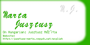 marta jusztusz business card